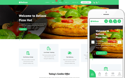 Bellaza - Шаблон сайта электронной коммерции для пиццы, фаст-фуда, ресторана