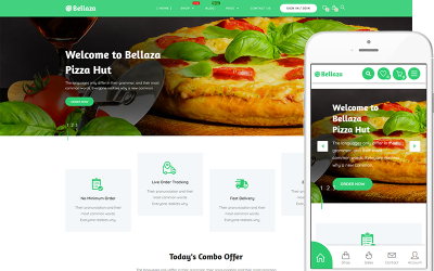 Bellaza – šablona webu pro pizzu, rychlé občerstvení, restauraci elektronického obchodu