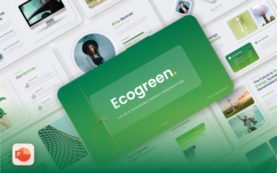 Ecogreen – Neumorphism Powerpoint-mall för förnybar energi