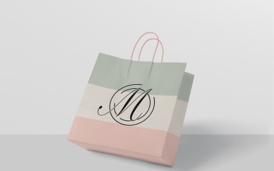 Maqueta de bolsa de compras de papel 1