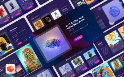 NFT Marketplace – Creative Glassmorphism PowerPoint sablon