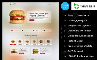 Oblíbený Burger - Responzivní téma OpenCart pro eCommerce