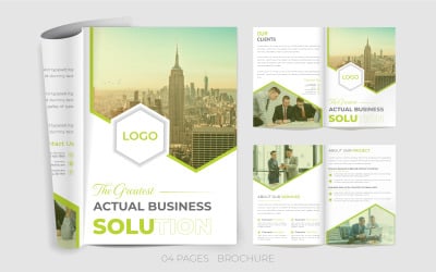 plantilla de diseño de folleto díptico corporativo profesional de negocios