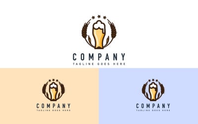 БЕСПЛАТНЫЙ шаблон дизайна логотипа стеклянного пива