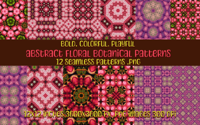 Bold Colorful Abstract Floral Botanical Patterns