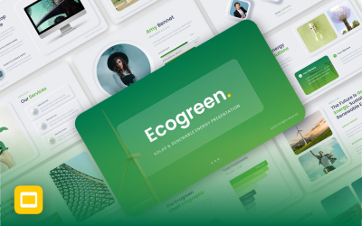 Ecogreen – Neumorphism Renewable Energy Google Slides sablon