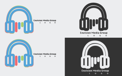Modèle de logo Envision Media Group pour tous les partenaires médias