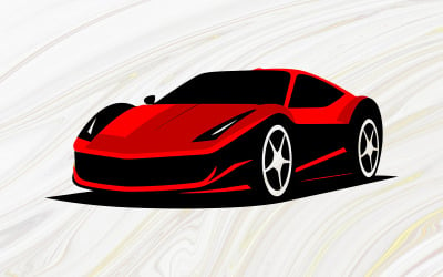 Reális piros sportkocsi vektor használatra kész sablon