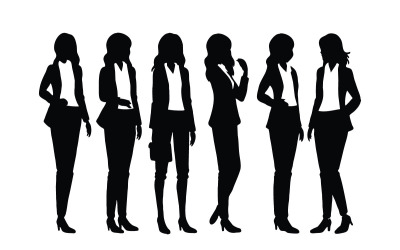 Femme homme d&amp;#39;affaires silhouette set vector