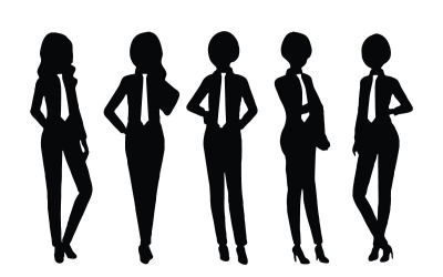Geschäftsfrauen und Mitarbeitersilhouette