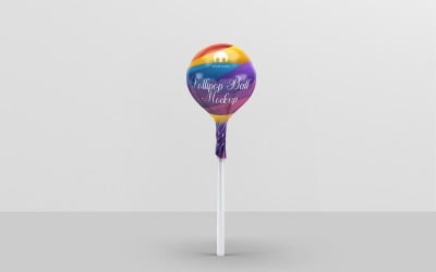 Lollipop Ball Candy Mockup