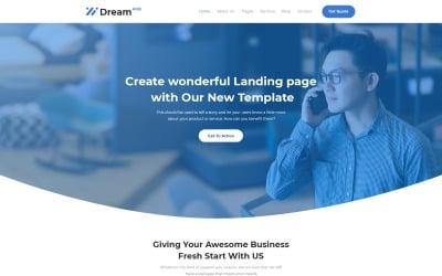 Modelo HTML5 de geração de leads do DreamHub