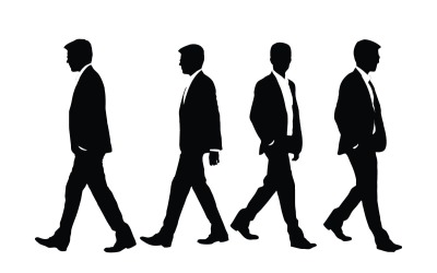 Moderne zakenlieden silhouet set vector
