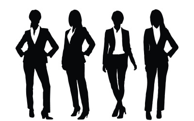 Silhouette de femmes d&amp;#39;affaires set vector