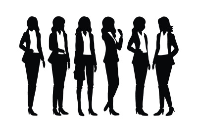 Vector conjunto de silueta de hombre de negocios femenino
