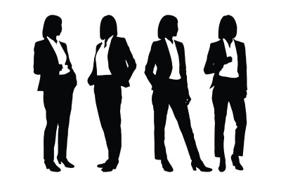Vrouwelijke werknemer en werknemer silhouet