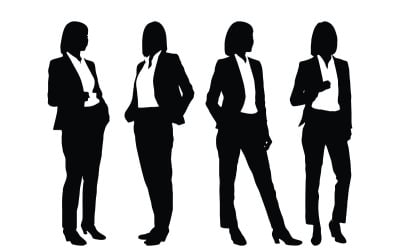 Weibliche Angestellte und Arbeitersilhouette