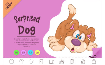 Cane sorpreso del fumetto. Clipart.