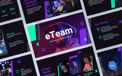 eTeam – eSports (Gaming) prezentációs kulcsszó sablon