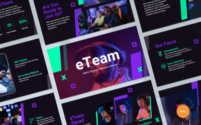 eTeam - Modelo de Apresentação de eSports (Jogos) Google Slides