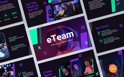 eTeam - Plantilla de diapositivas de Google para presentación de eSports (juegos)