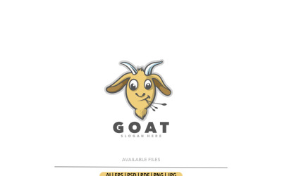Goat head eat cute mascot logo