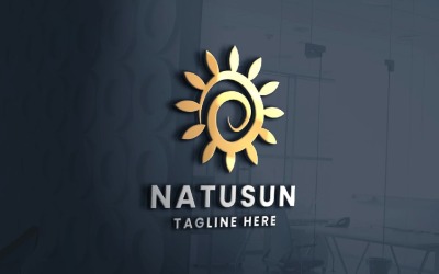 Modèle de logo Nature Sun Pro
