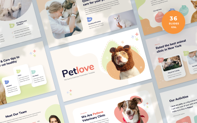 Petlove – Kisállatgondozás és állatorvosi bemutató Google Slides sablon