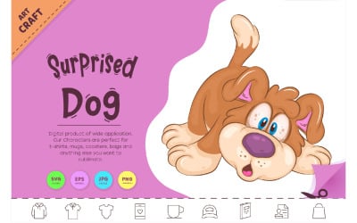 Surprised Cartoon Dog. Clipart.