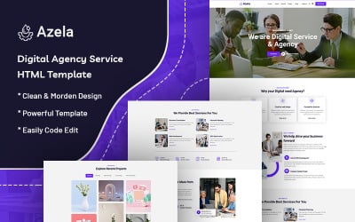 Azela – Modèle de site Web de service d&amp;#39;agence numérique