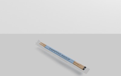 Chopsticks Mockup with Transparent Packaging 2
