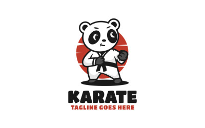 Karate Panda mascotte Cartoon-logo