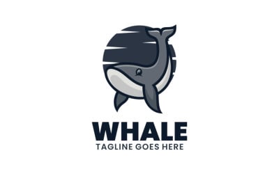 Logo mascotte semplice balena 1