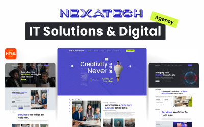 Nextatech - BT Çözümleri ve Dijital Ajans Web Siteleri için Çok Yönlü Bir HTML Şablonu