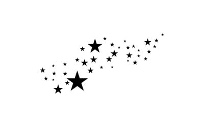 Decoración vectorial de diseño de estrella fugaz v3