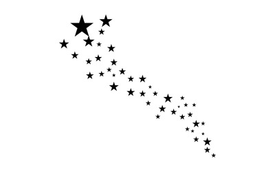 Decoración vectorial de diseño de estrella fugaz v4