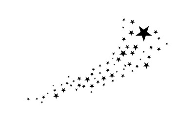 Decoración vectorial de diseño de estrella fugaz v5
