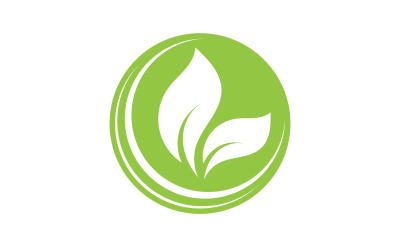 Eko yaprak yeşil doğa öğesi yeşil logoya git v55