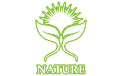 Élément de nature vert feuille Eco aller logo vert v26