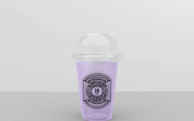 Clear Cold Drink Cup Packaging Mockup 16-Oz