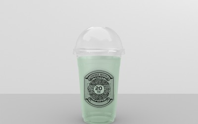 Clear Cold Drink Cup Packaging Mockup 20-Oz