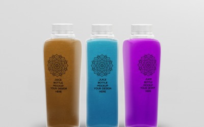Maqueta de Botellas de Jugo Transparente 2
