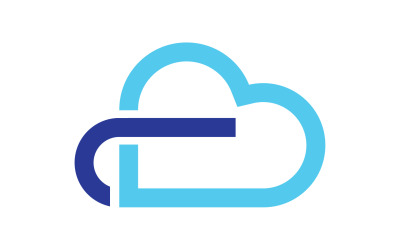 Servidor de icono de logotipo de nube guardar diseño de plantilla de datos v7