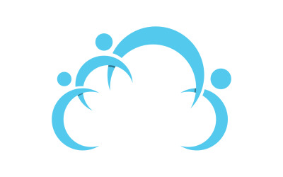 Servidor de icono de logotipo de nube guardar diseño de plantilla de datos v8