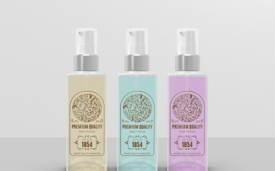 Transparent Square Pet Bottles Mockup 2