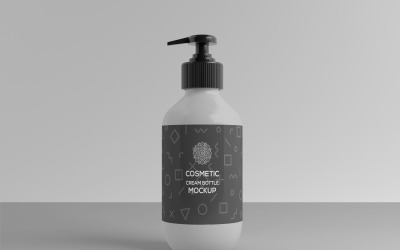 Cosmetic Dispenser Pump Bottle Mockup