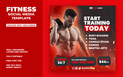 Fitness GYM – Vorlage für soziale Medien