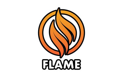 Flame fire hot burning logo template v6