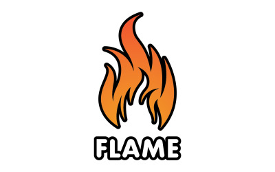 Flame fire hot burning logo template v8