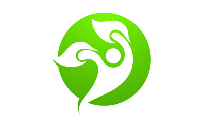 Leaf eco green tree logo naturaleza plantilla diseño v18